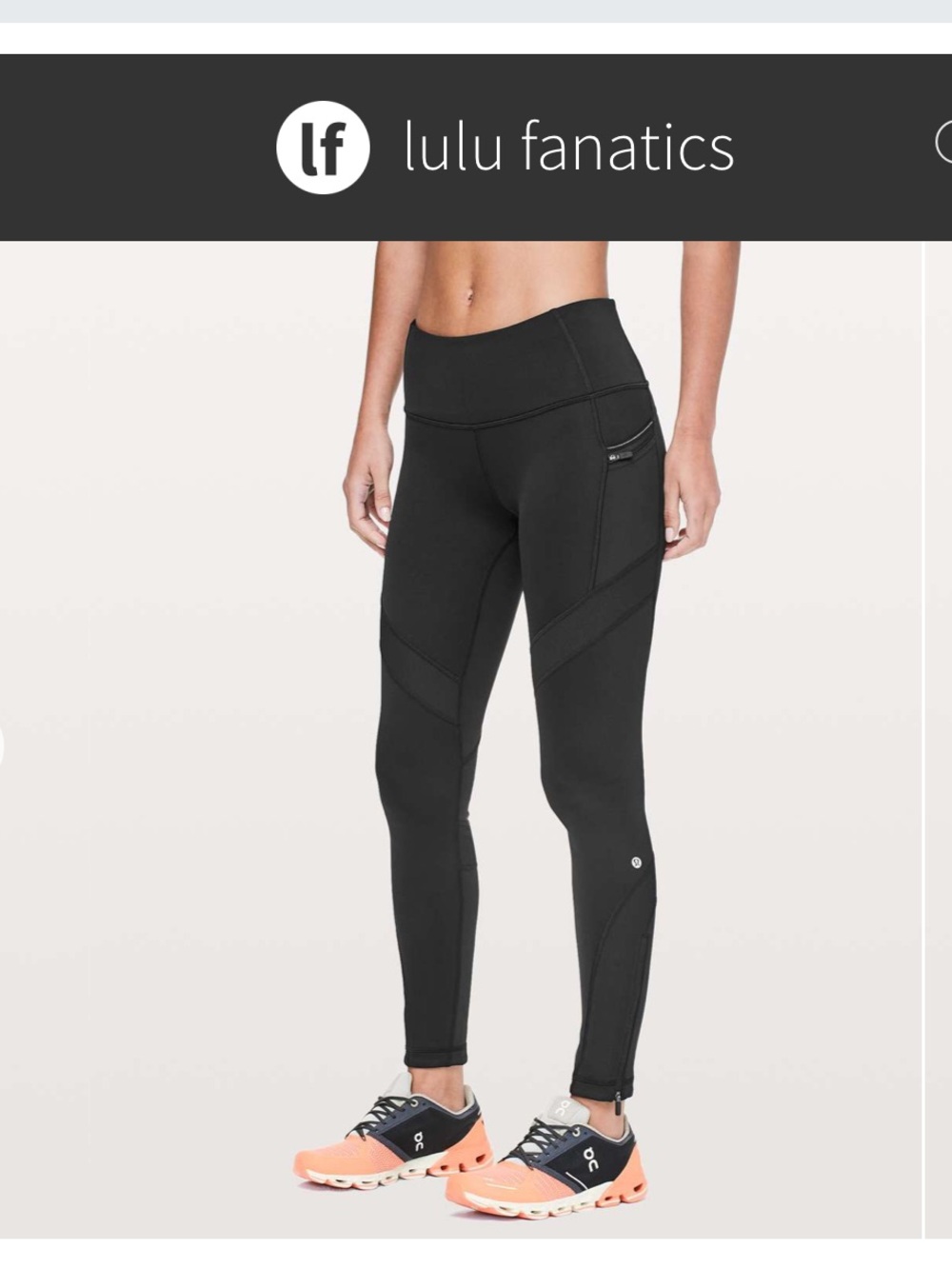 Lululemon Keep The Fleece Tight 28" w Pockets Sz 10 Black Full Length High Rise